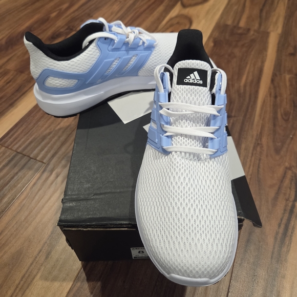 Adidas White and Blue Sneakers with Matching Belt Bag - Picture 3 of 11